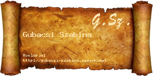 Gubacsi Szabina névjegykártya